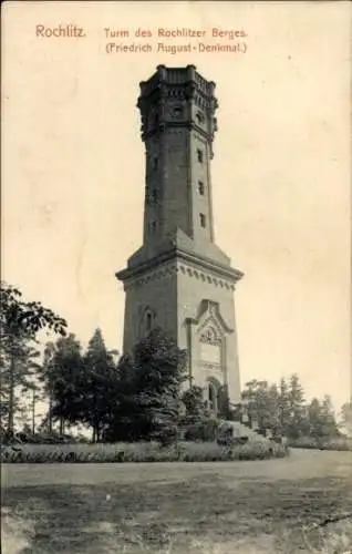 Ak Rochlitz an der Mulde, Turm auf dem Rochlitzer Berg, Friedrich August Denkmal