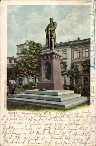 Ak Zwickau in Sachsen, Bismarckdenkmal