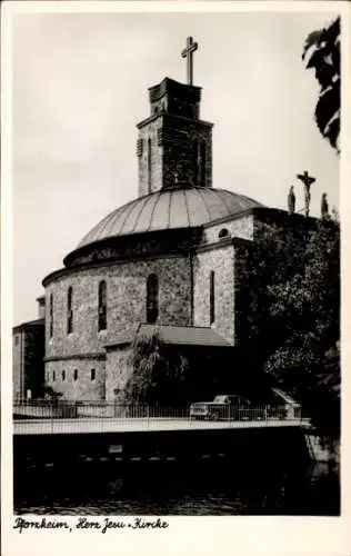 Ak Pforzheim im Schwarzwald, Herz Jesu Kirche