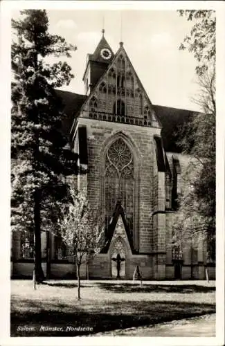 Ak Salem im Bodenseekreis Baden, Münster, Nordseite, Turmuhr