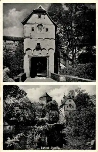 Ak Künzelsau am Kocher Hohenlohekreis, Schloss Stetten, Eingang