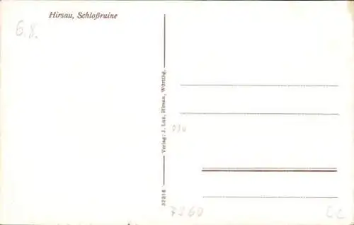 Ak Hirsau Calw im Schwarzwald, Schlossruine