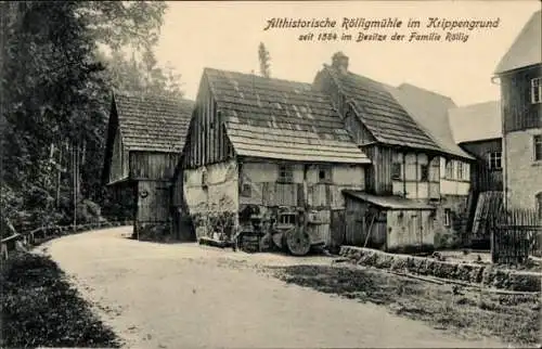 Ak Krippen Bad Schandau Sächsische Schweiz, Althistorische Rölligmühle