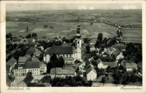 Ak Hochkirch in Sachsen,, Gesamtansicht, Fliegeraufnahme, Gasthaus zum alten Fritz