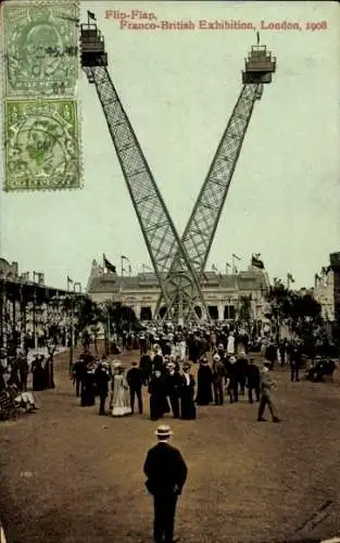 Ak London City England, Franco-Britische Ausstellung 1908, Klappkarte