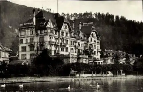 Ak Thun Kanton Bern Schweiz, Hotel Beau Rivage am Thunersee