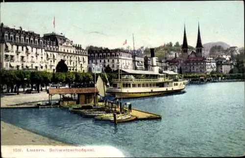Ak Luzern Stadt Schweiz, Schweizerhofquai