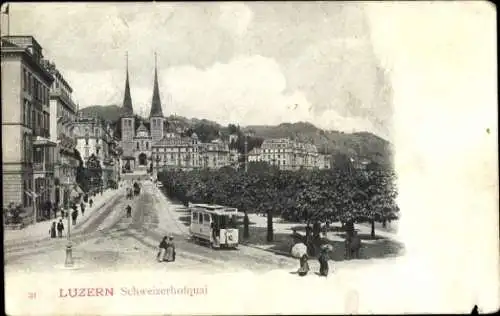 Ak Luzern Stadt Schweiz, Schweizerhofquai