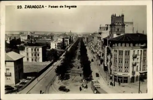 Ak Zaragoza Saragossa Aragonien, Paseo de Sagasta