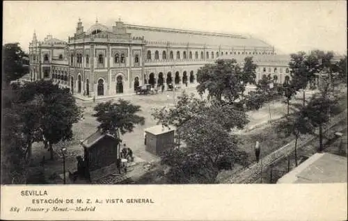 Ak Sevilla Andalusien Spanien, Estación de M.z.A., vista General