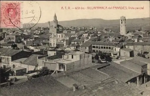 Ak Villafranca del Panades Vilafranca del Penedès Katalonien Spanien, Teilansicht