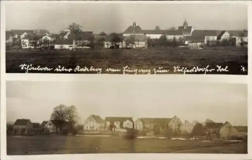 Foto Ak Dresden Langebrück Schönborn, Gesamtansicht, Eingang zum Seifersdorfer Tal