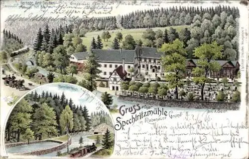 Litho Spechtritz Rabenau, Rabenauer Grund, Spechtritzmühle