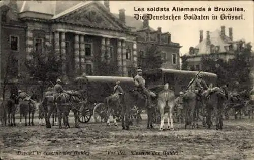 Ak Brüssel Brüssel, Deutsche Soldaten in der Stadt