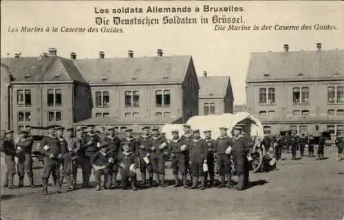 Ak Brüssel Brüssel, Deutsche Soldaten, Marine in der Kaserne der Führer