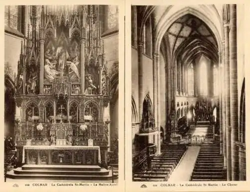 Set von 10 Ak zusammenhängend Colmar Kolmar, La Cathedrale St. Martin