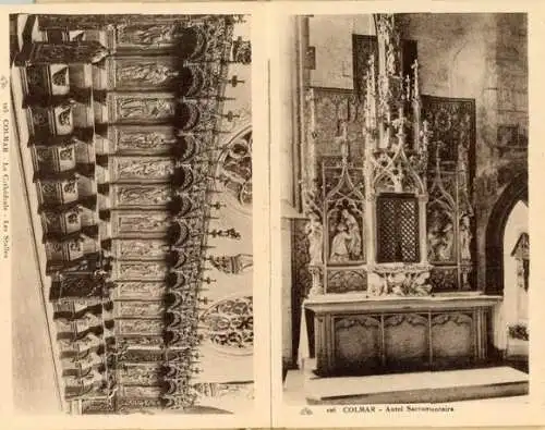 Set von 10 Ak zusammenhängend Colmar Kolmar, La Cathedrale St. Martin