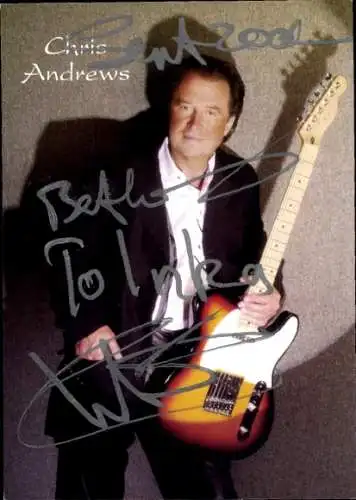 Ak Schauspieler Sänger Chris Andrews, Portrait, Autogramm