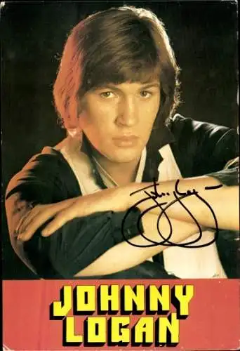 Ak Schauspieler Sänger Johnny Logan, Portrait, Autogramm