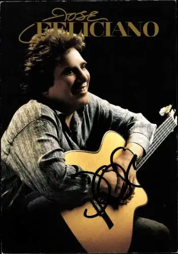 Ak Schauspieler Jose Feliciano, Portrait, Autogramm, Gitarre