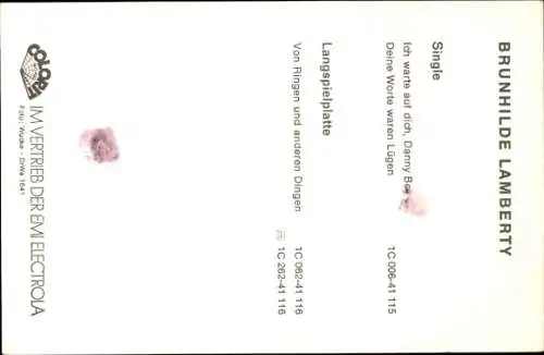 Ak Schauspielerin Brunhilde Lamberty, Portrait, Autogramm