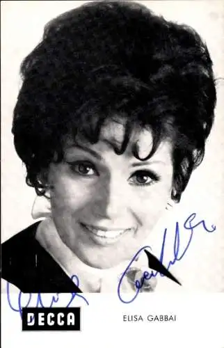 Ak Sängerin Elisa Gabbai, Portrait, Autogramm