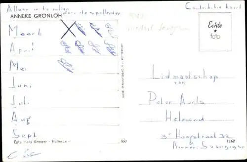 Ak Sängerin Anneke Grönloh, Portrait mit Schallplatte, Autogramm