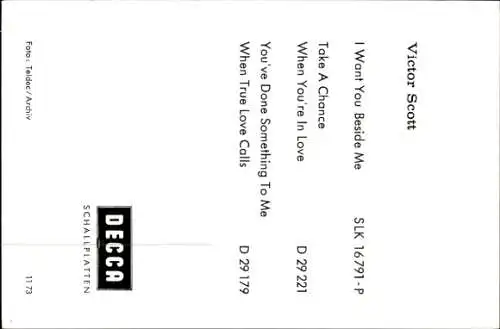 Ak Sänger Victor Scott, Portrait mit Gitarre, Autogramm