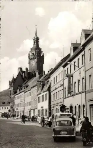 Ak Waldheim in Sachsen, Platz der Einheit mit Rathaus, Hotel