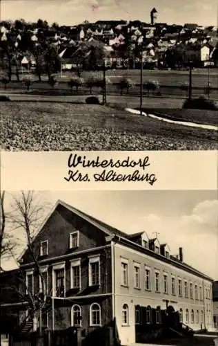 Ak Wintersdorf Meuselwitz im Kreis Altenburger Land, Kulturhaus Freundschaft, Panoramablick