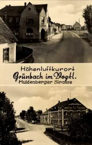 Ak Grünbach im Vogtland Sachsen, Muldenberger Straße, Gasthaus Zum Adler