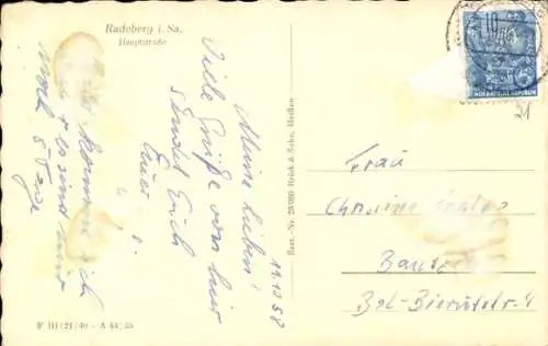 Ak Radeberg in Sachsen, Hauptstraße