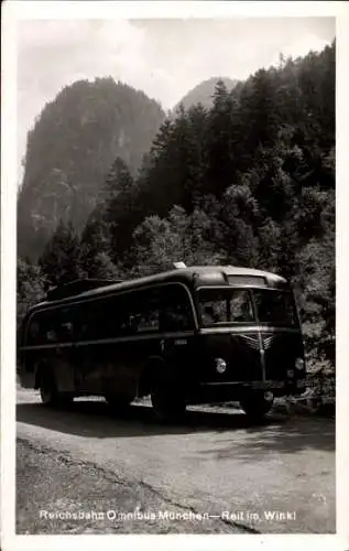 Ak Reichsbahn Omnibus auf der Strecke München - Reit im Winkl