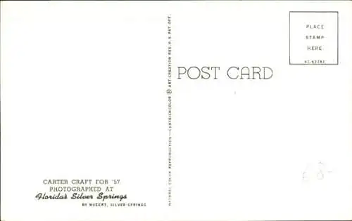 Ak Liebespaar im Motorboot, Werbung, Carter Craft