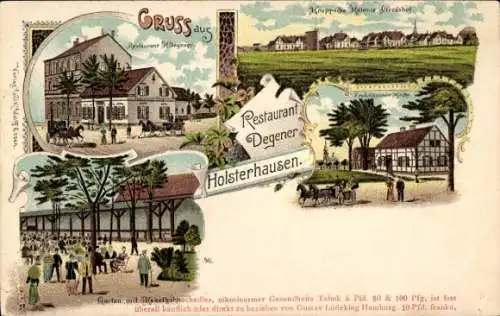 Litho Holsterhausen Essen Ruhrgebiet, Restaurant Degener, Kruppsche Kolonie