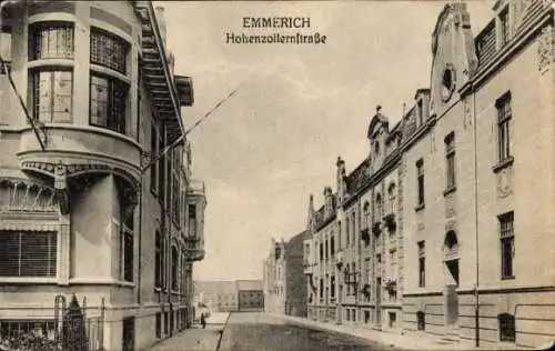 Ak Emmerich am Niederrhein, Hohenzollernstraße, Wohnhäuser, Eckgebäude