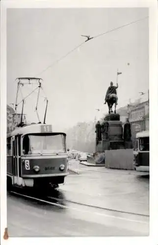 Foto Ak Praha Prag Tschechien, Straßenbahn Nr. 11, Denkmal