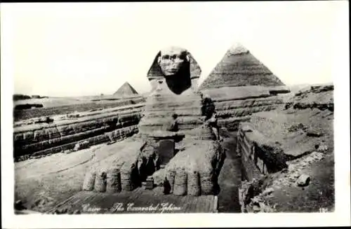 Ak Cairo Kairo Ägypten, Sphinx, Pyramiden