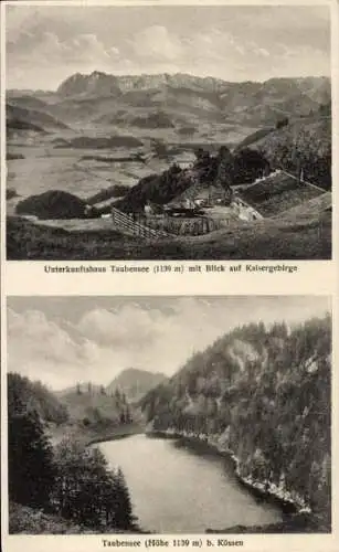 Ak Kössen in Tirol, Taubensee, Unterkunftshaus, Kaisergebirge