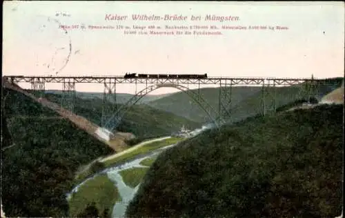 Ak Solingen im Bergischen Land, Müngstener Brücke, Kaiser Wilhelm Brücke bei Müngsten