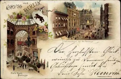 Litho Berlin, Café Keck Passage, Friedrichstraße