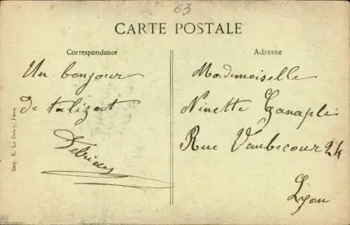 Ak Mann mit Musikinstrument, Trachten Auvergne