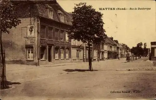 Ak Watten Nord, rue de Dunkerque