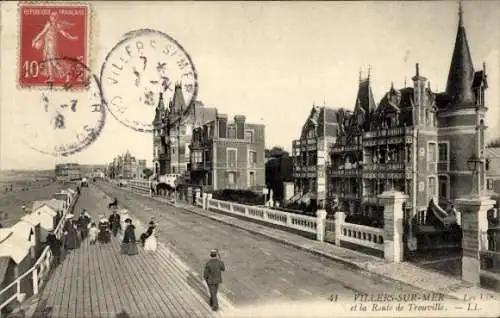 Ak Villers sur Mer Calvados, Villas, Route de Trouville