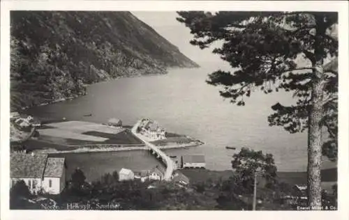 Ak Hellesylt Norwegen, Sondmor, Panorama vom Ort