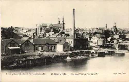 Ak Charleville Mézières Ardennes, Fabrik, Teilansicht, prise en 1867