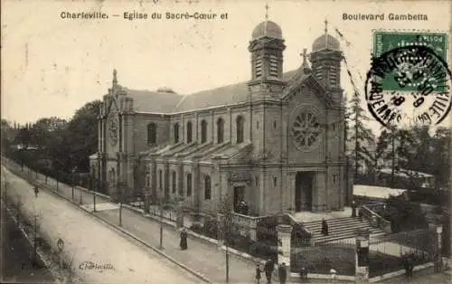 Ak Charleville Mézières Ardennes, Kirche Sacre-Coeur, Boulevard Gambetta