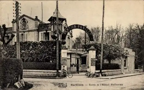 Ak Barbizon Seine et Marne, Entrée de l'Hôtel Bellevue