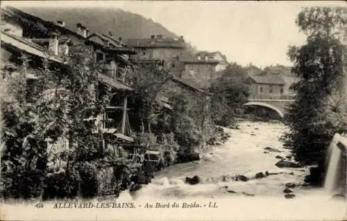 Ak Allevard les Bains Isère, Au Bord du Breda