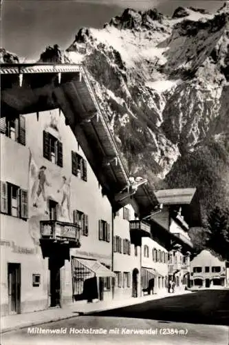 Ak Mittenwald in Oberbayern, Hochstraße, Karwendel
